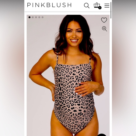 PinkBlush Beige Cheetah Print One-Piece Swimsuit - Picture 2 of 4